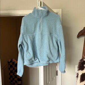 Cozy Light Blue Fleece Pullover